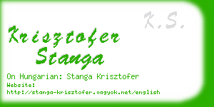 krisztofer stanga business card